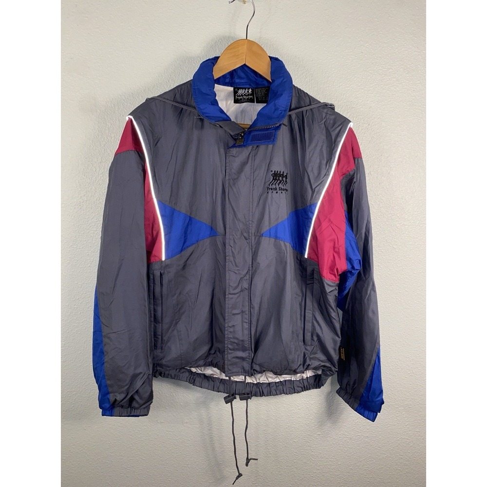 Vintage Frank Shorter Track Jacket Grey, blue, Full Zip Gortex Size Small